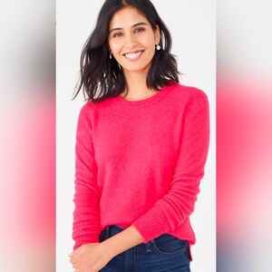 J. Crew Scoop-Neck Sweater in Bright Pink